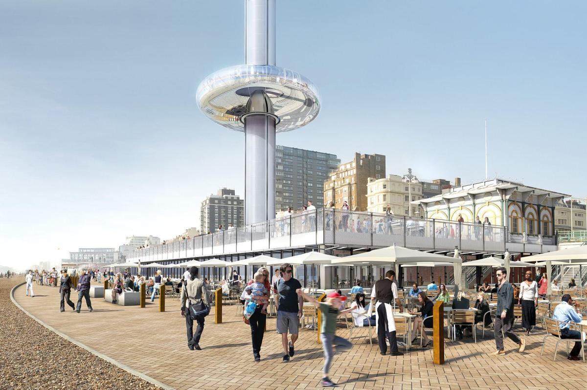 British Airways i360 observation tower beach building