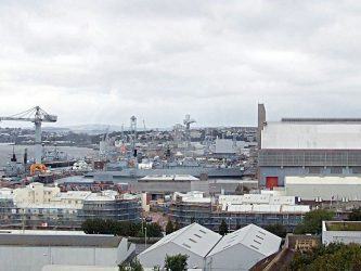 View over the naval dockyard at Plymouth