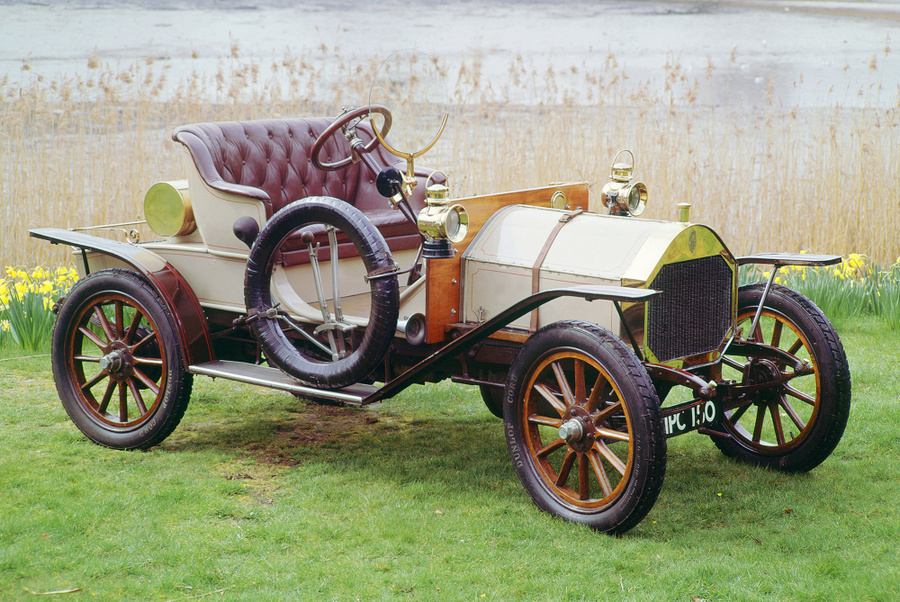 The Humber vintage car in its light brown colour