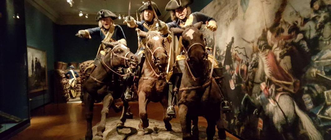 An 18th century cavalry charge at the Army Museum, Stockholm