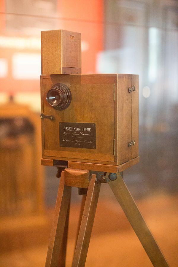 Lumière Cinematograph camera on display at Musee Lumière