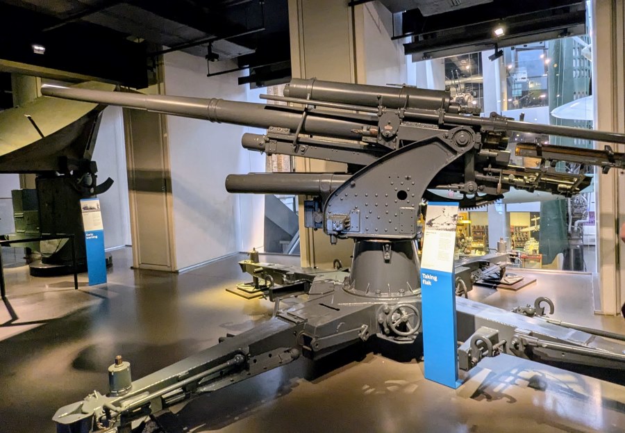 Large gun on its stand