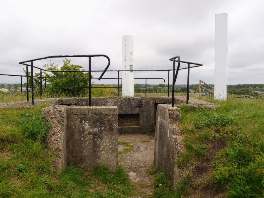 The gun is missing from the concrete AA gun emplacement