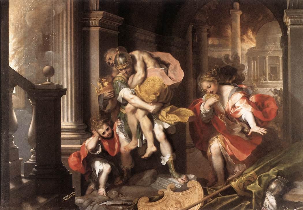 Aeneas Flight from Troy, painting by Federico Barocci, 1598