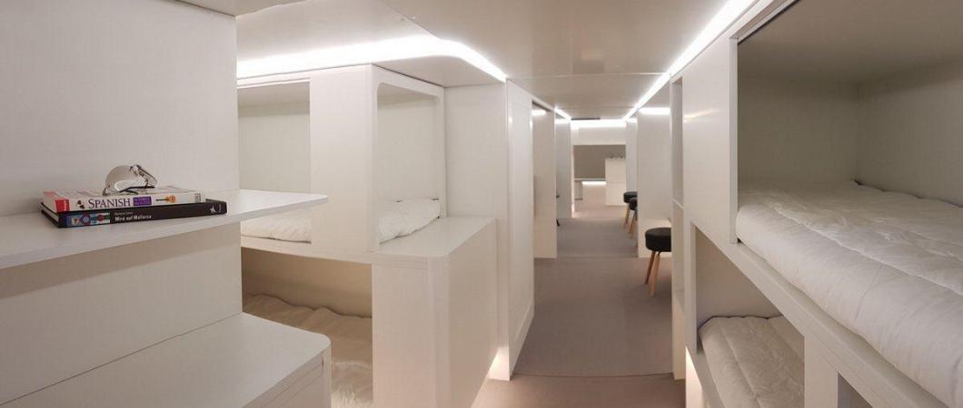Mock up of the Airbus-Zodiac sleeping compartment