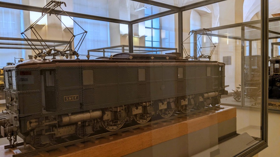 Large model of an electric locomotive