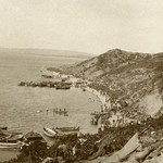 Rowboats and troops on the beach