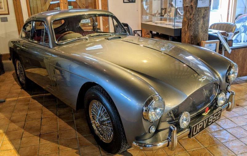 Classic silver sports car, Aston martin DB3