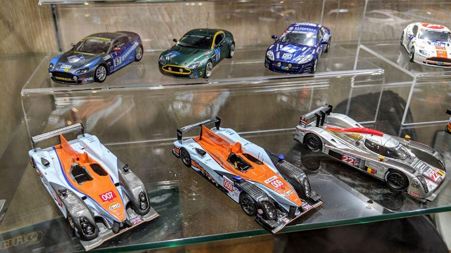 Close up of model racing cars