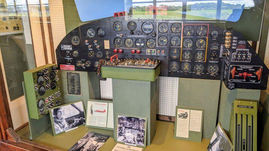 A recreation of an instrument panel from a B-17