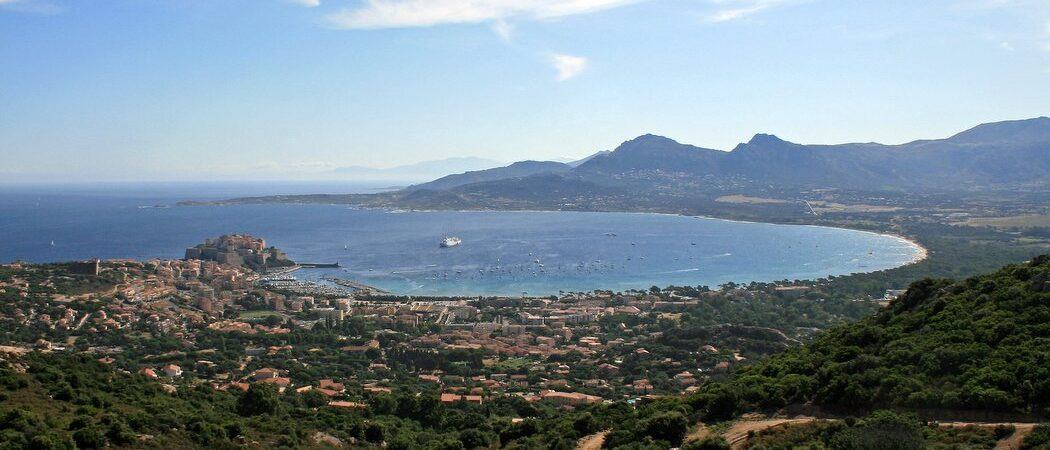 View looking down on Calvi and its large bay