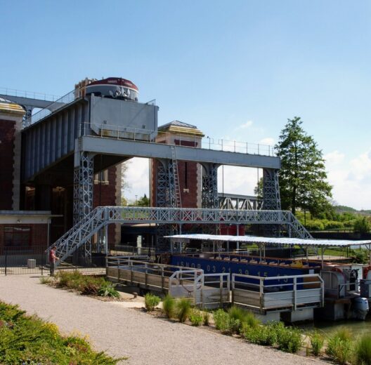 The Fontinettes Boat Lift on a sunny day