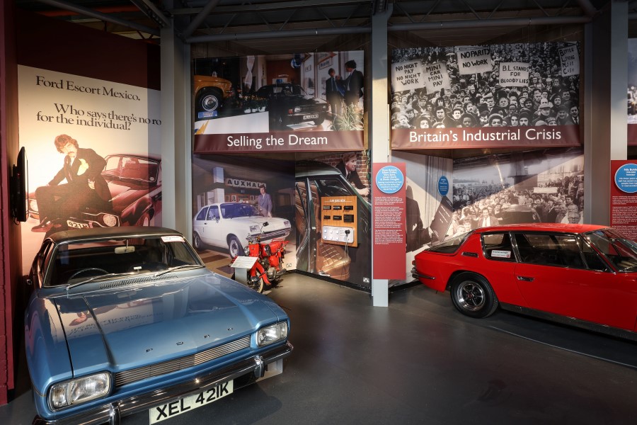 Cars from the 1970s on display