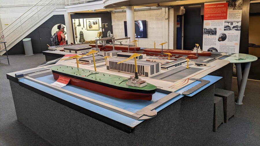Large table top diagrammatic model of the Chantiers de l'Atlantique shipyard