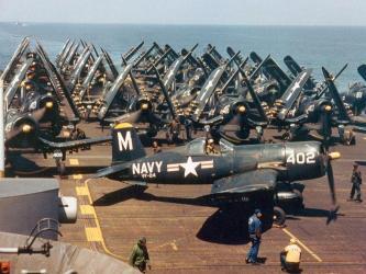 F4U Corsairs aboard USS Princeton