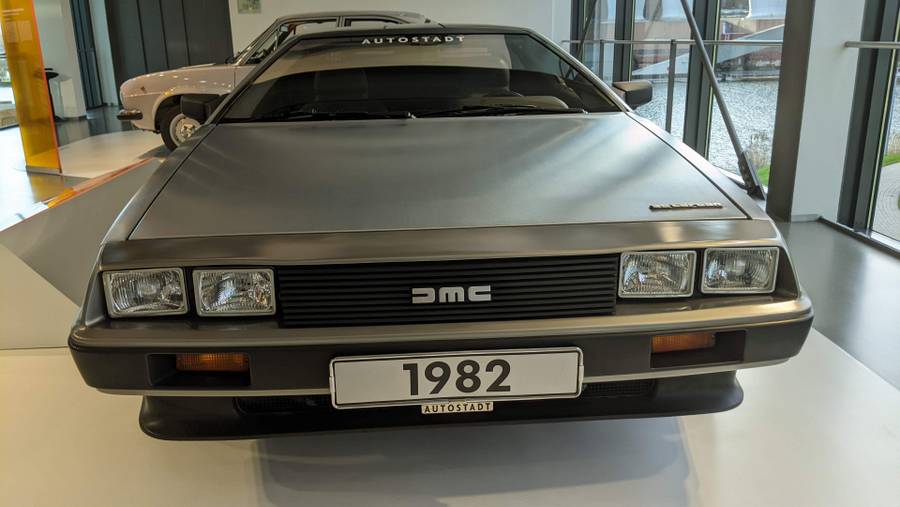 Front view of a Delorean. Think 'Back to the Future'