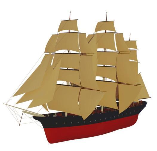 Design graphic of a square-rigged ship