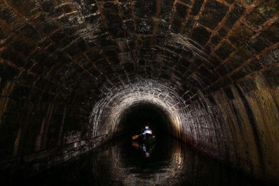 Canoeist in the tunnel