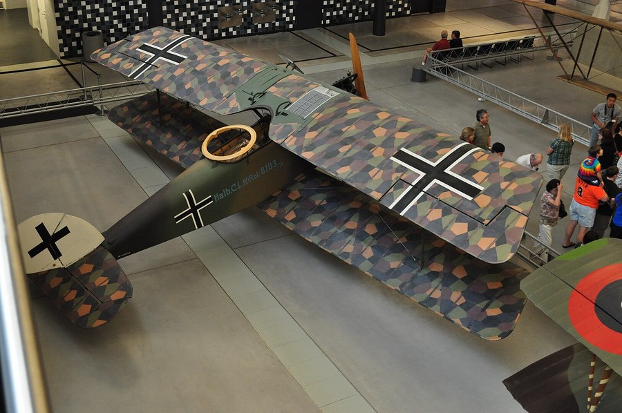 German biplane mottled camouflage