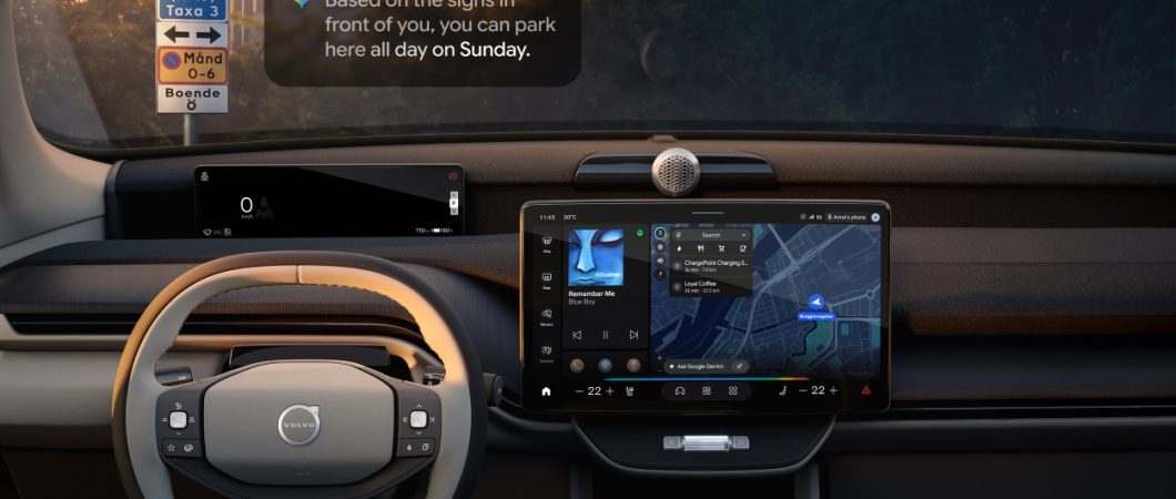 AI generated image of a car dashboard and screen with a conversation being displayed on it