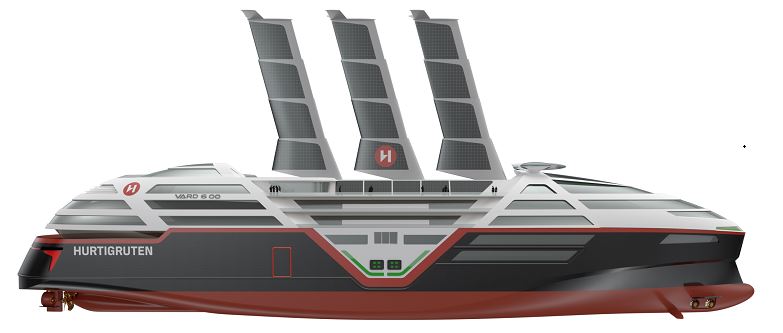 Artists rendering of the whole ship above & below the water