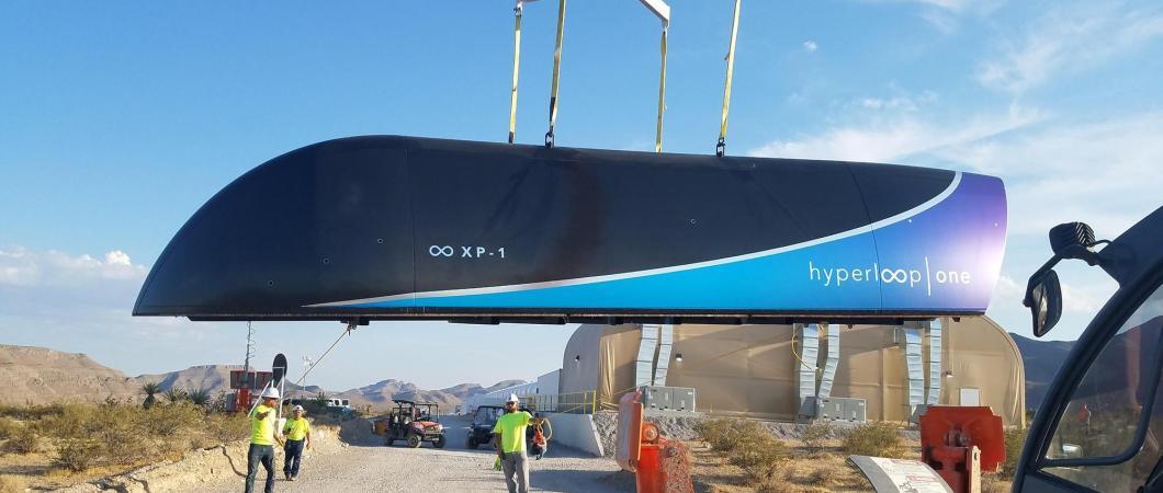 Hyperloop 1 pod beling lifted