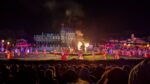 La Cinéscénie cast in front of the Chateau Puy de Fou