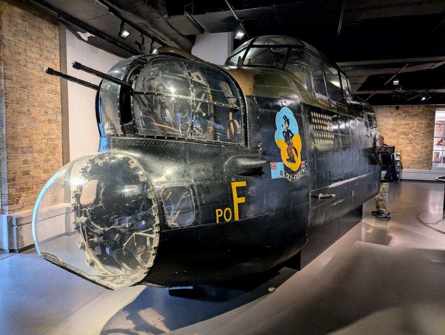 Black painted bomber nose section