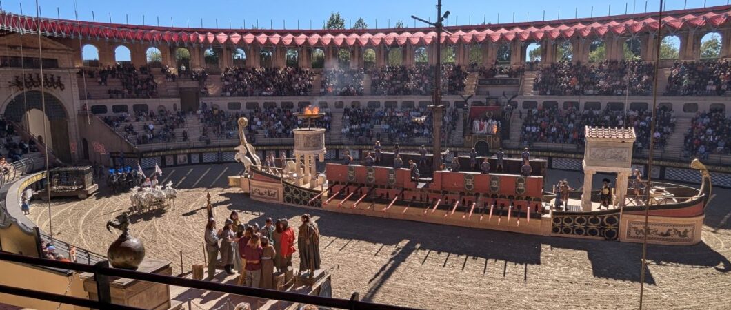 Performance in a recreated Roman coliseum
