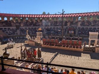 Performance in a recreated Roman coliseum