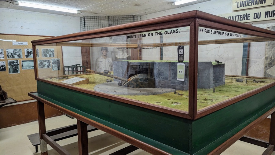 Large tabletop model of a huge German gun emplacement