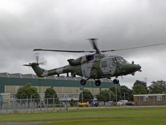 Army Lynx helicopter hovering