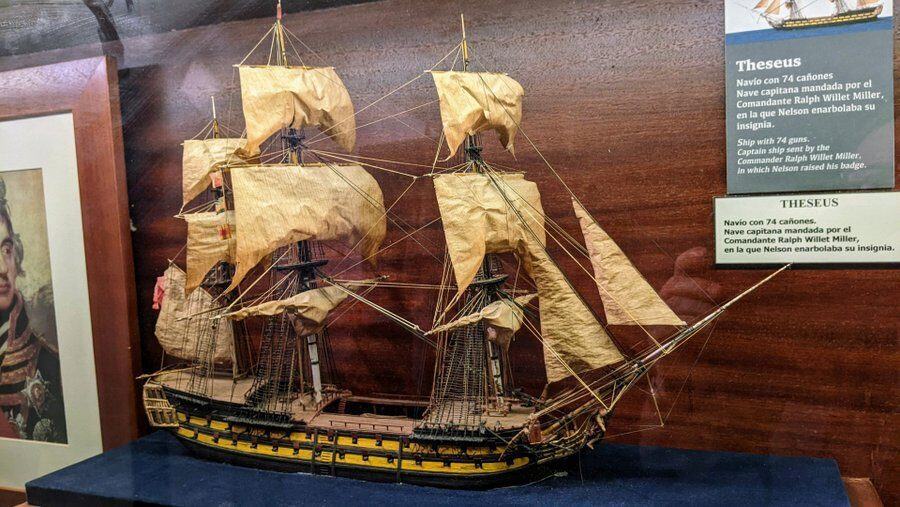 A scale model of HMS Theseus under sail
