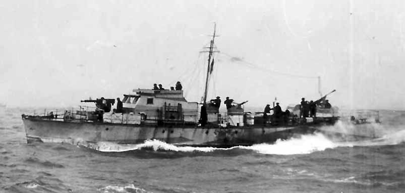Black & white photo of MGB 314 under way at sea