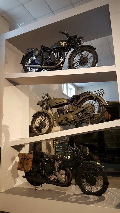 Vintage motorcycles on display
