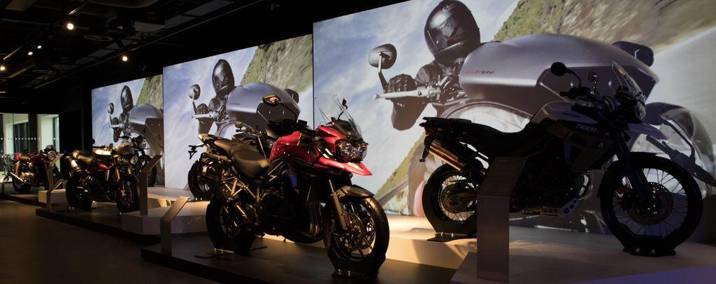 Motorcycles at Triumph Visitor Experience