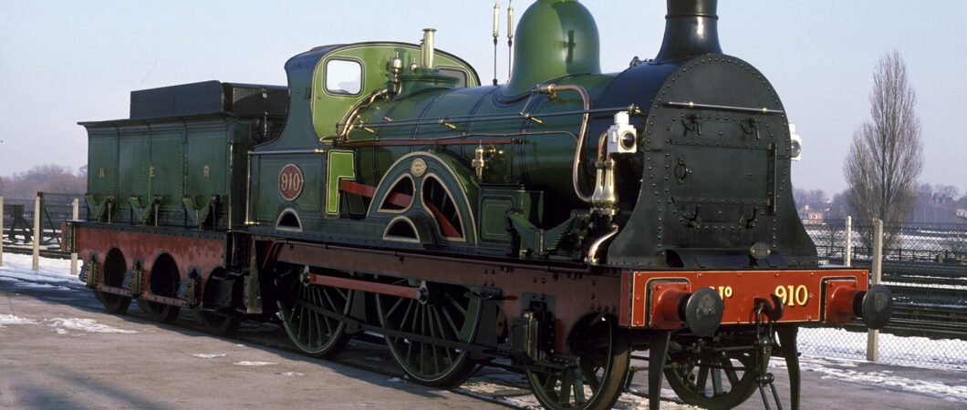 Vintage green locomotive