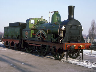 Vintage green locomotive