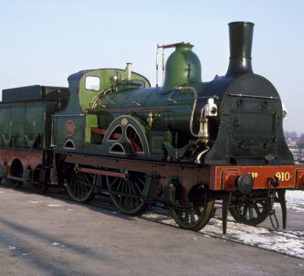 Vintage green locomotive