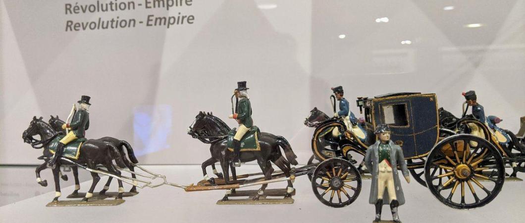 Napoleon figurine with coach and horses
