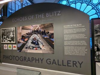 Opening panel of the Echoes of the Blitz photo exhibition