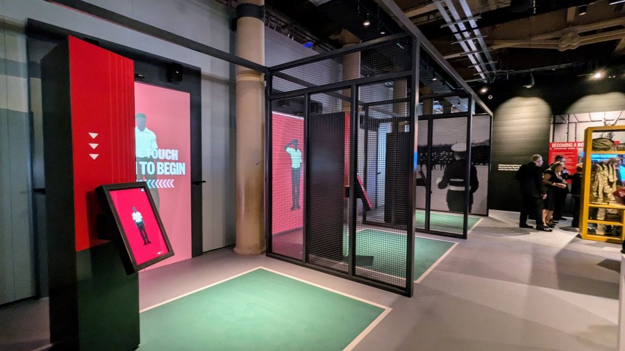 Some stalls where you can train with a digital instructor