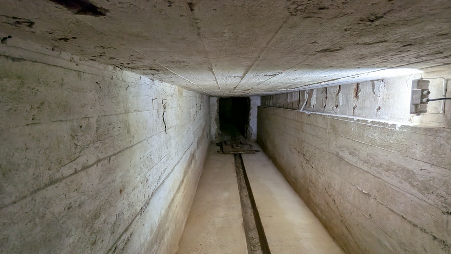 A low ceilinged passage