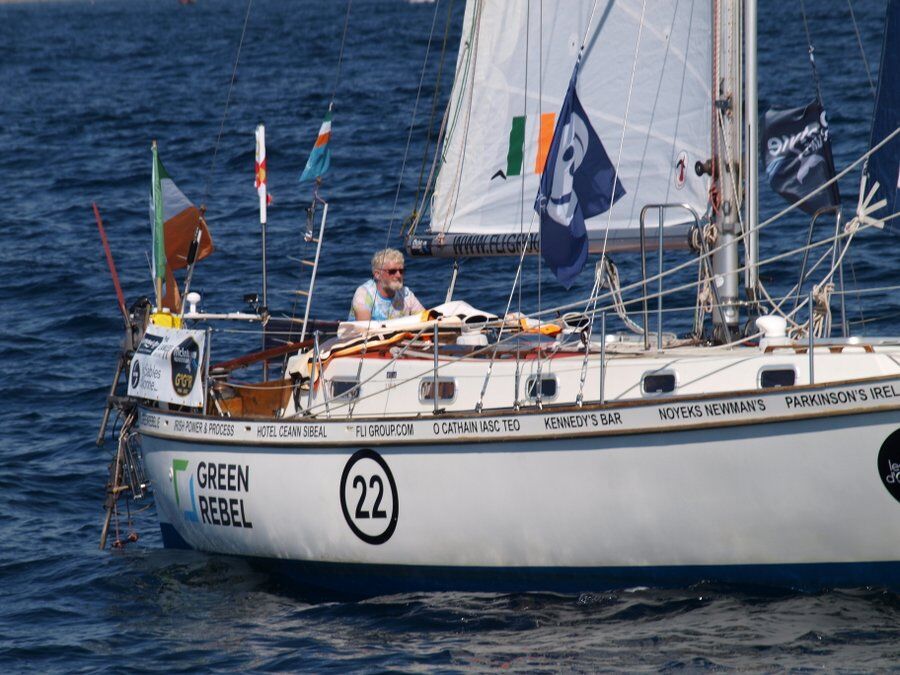 Golden Globe Racer Pat Lawless on his boat