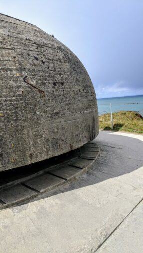 Large concrete dome shaped bunker with a viewing slit