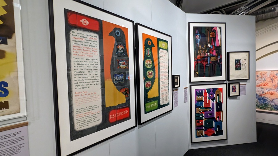 London Transport advertising posters on display