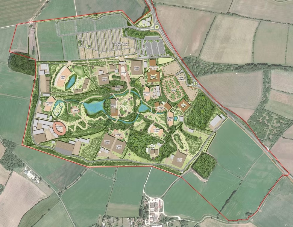 Architectural birds eye plan of the park