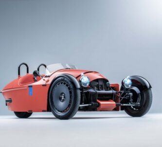 A red Morgan Super 3 car