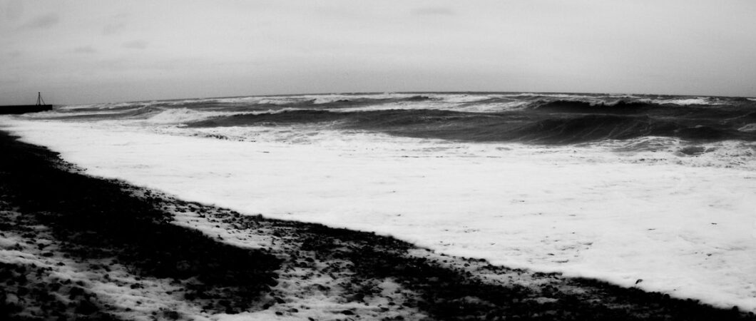 Rough seas breaking on a beach