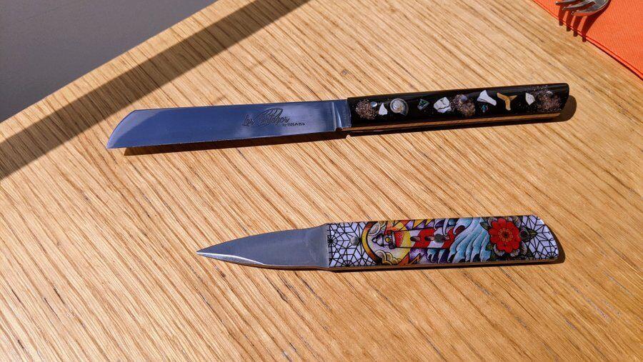 Two knives with elaborate handles
